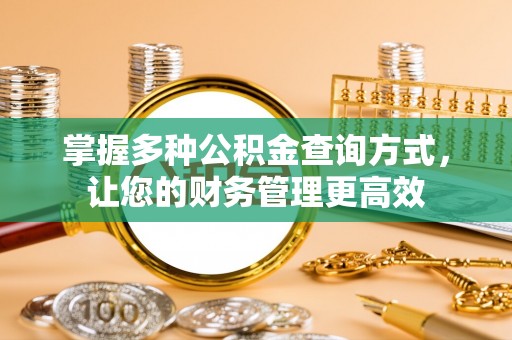 江州掌握多种公积金查询方式，让您的财务管理更高效