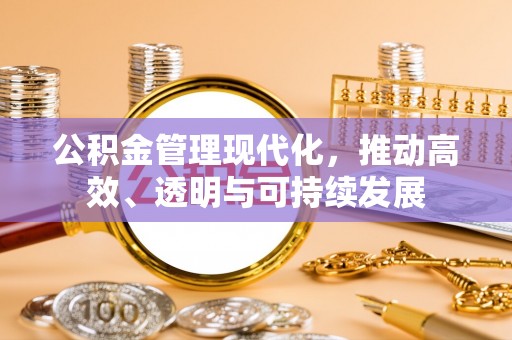 江州公积金管理现代化，推动高效、透明与可持续发展
