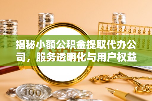 江州揭秘小额公积金提取代办公司，服务透明化与用户权益保障