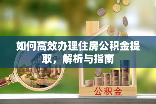 江州如何高效办理住房公积金提取，解析与指南
