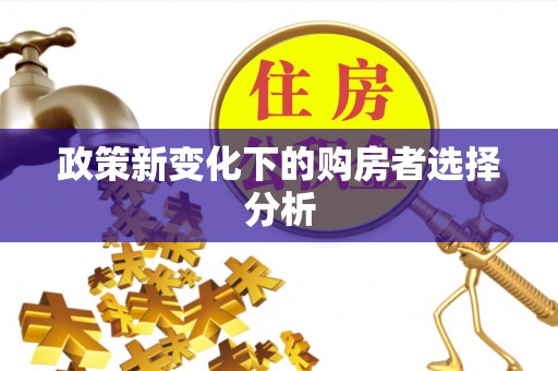 江州政策新变化下的购房者选择分析