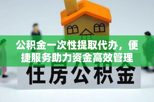 江州公积金一次性提取代办，便捷服务助力资金高效管理