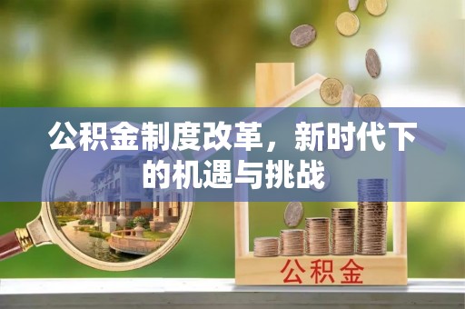 江州公积金制度改革，新时代下的机遇与挑战